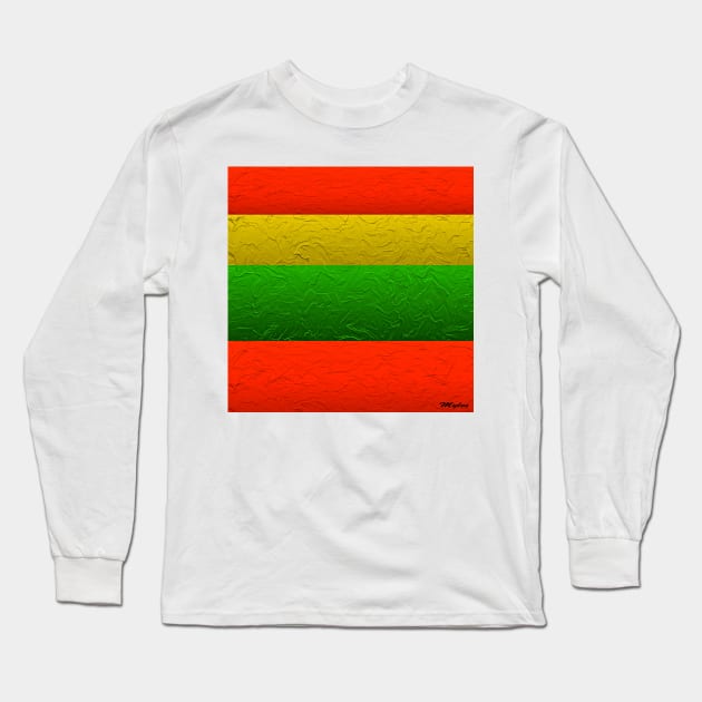 Stripes Red Yellow and Green Long Sleeve T-Shirt by Overthetopsm